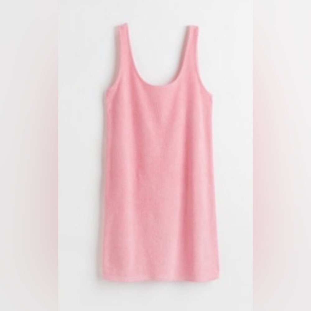 NWT H&M Terry Short A-Line Dress Pink Sz M
